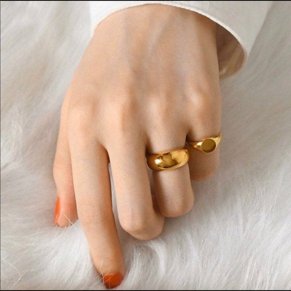 New! 14k Gold Plated Dome Ring - Picture 2 of 6